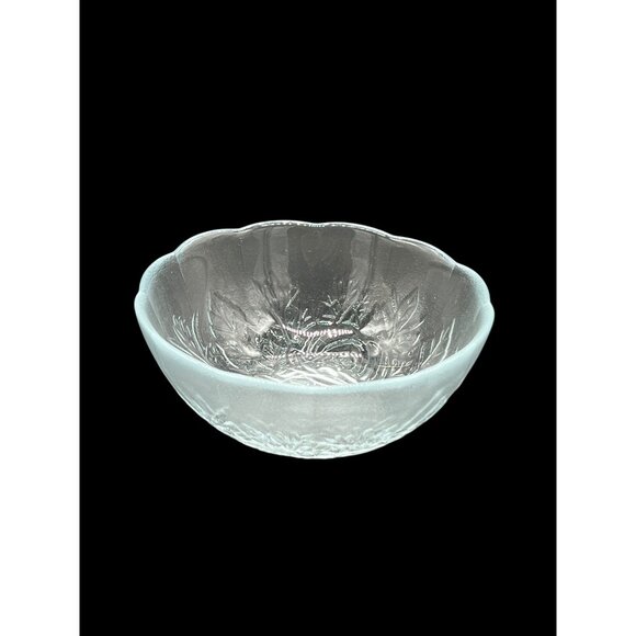 Raised Etched Rose Clear Bowl - Picture 1 of 9